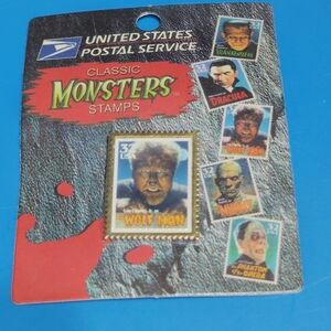 USPS Classic Monsters Wolf Man 37¢ Stamp Pin 1997